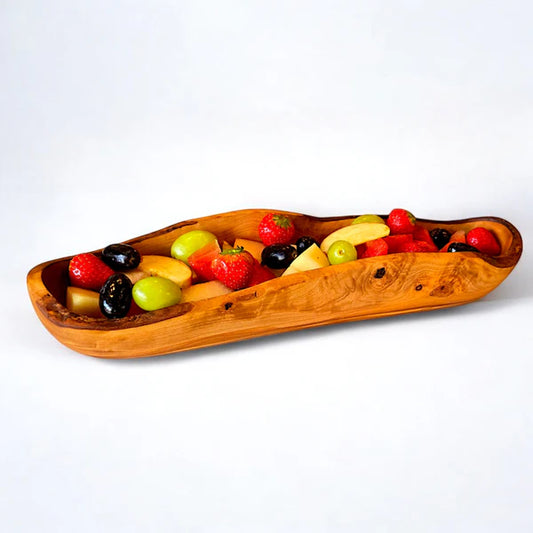 Olive Wood Handcrafted Wooden Bread / Multipurpose Food Display Tray