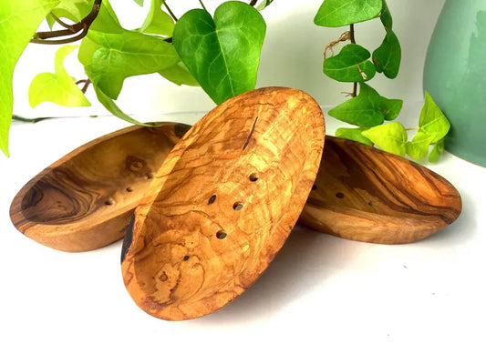 olive wood soap holder 17cm