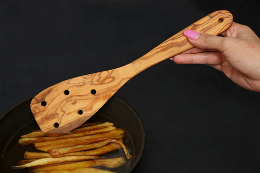 Olive Wood Perforated Spatula!