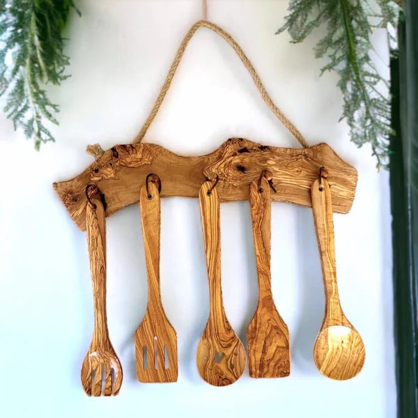Olive Wood Utensils Set for kitchen